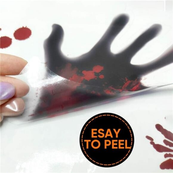 119 PCS Bloody Halloween Decorations Halloween Bloody Handprint - Picture 3 of 8
